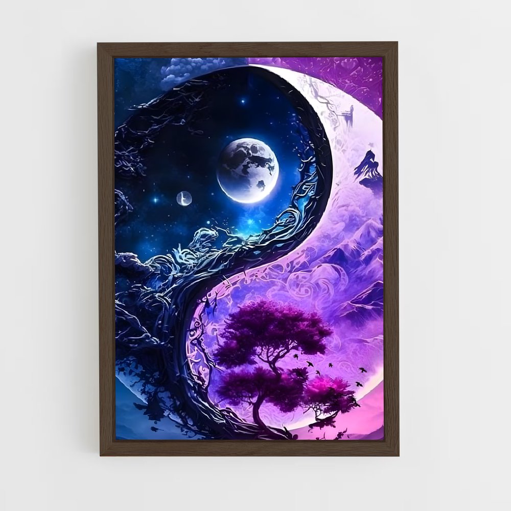ap-yin yang-6 cadre Bois foncé