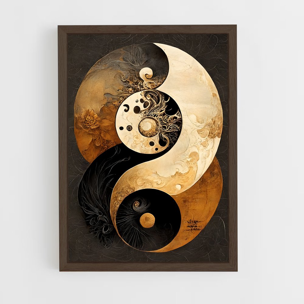 ap-yin yang-7 cadre Bois foncé