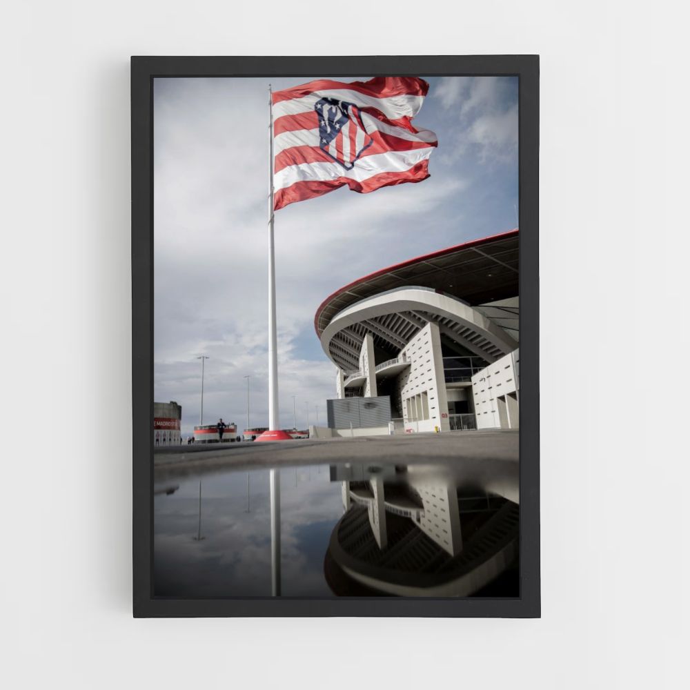 Poster mit der Flagge von Atlético Madrid