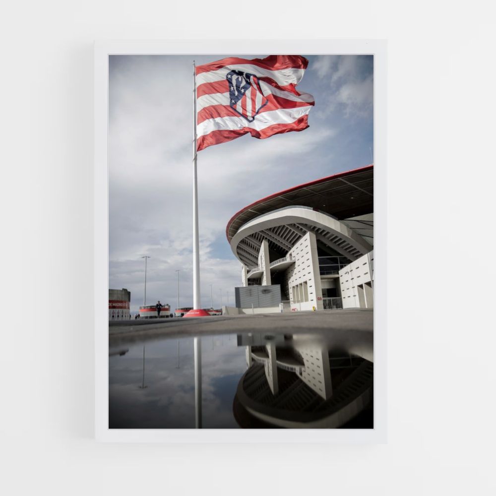 Poster mit der Flagge von Atlético Madrid