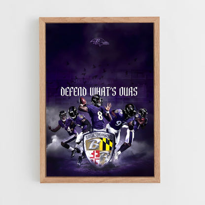 baltimore-ravens-5 cadre Bois clair