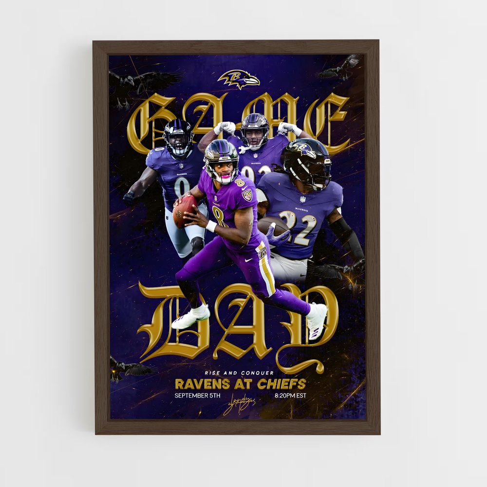 baltimore-ravens-6 cadre Bois foncé