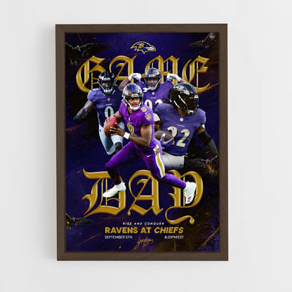 baltimore-ravens-6 cadre Bois foncé
