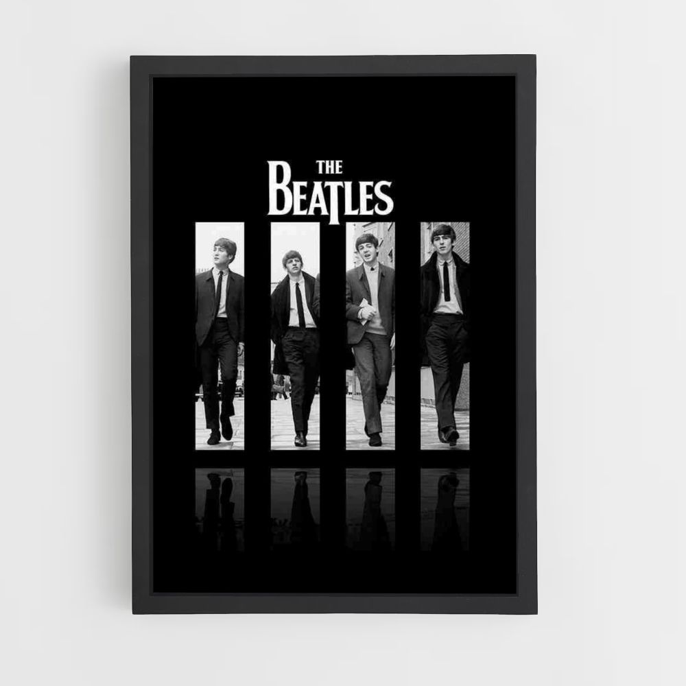 Poster Die Beatles Schwarz und Weiß