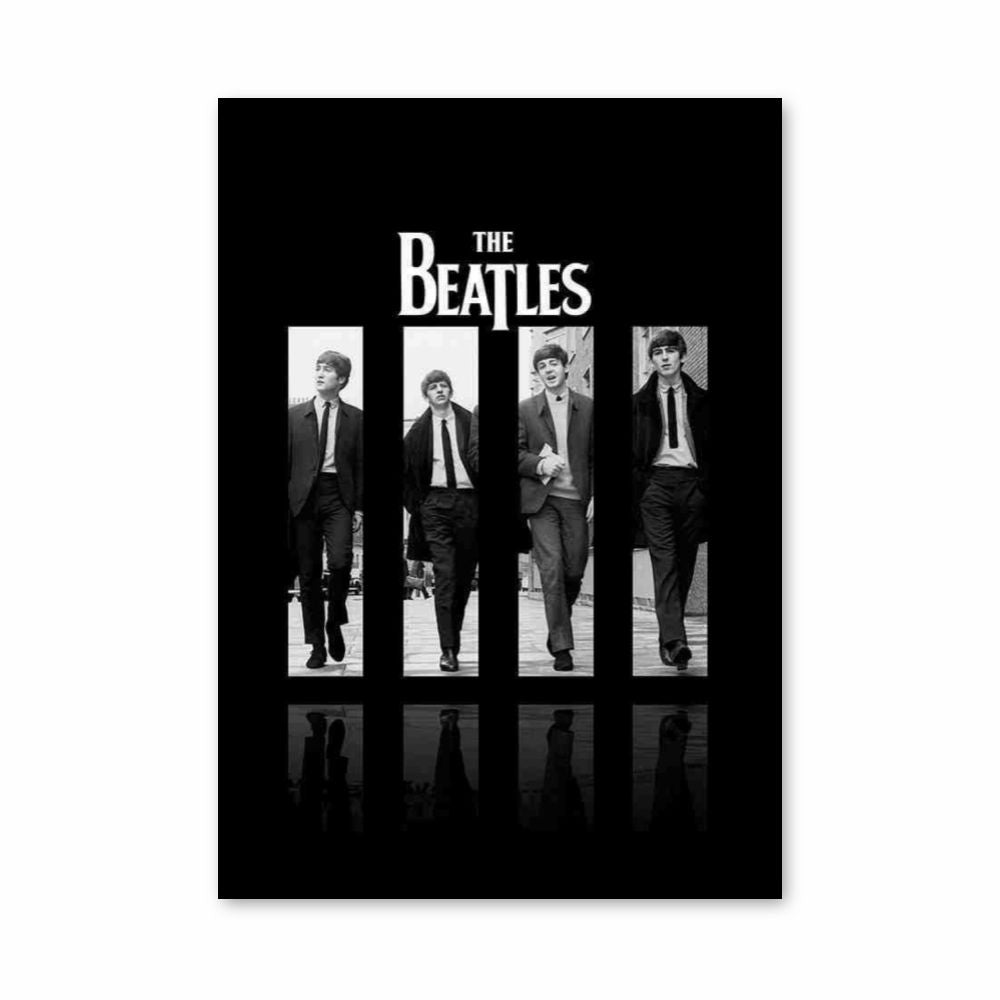 Poster Die Beatles Schwarz und Weiß