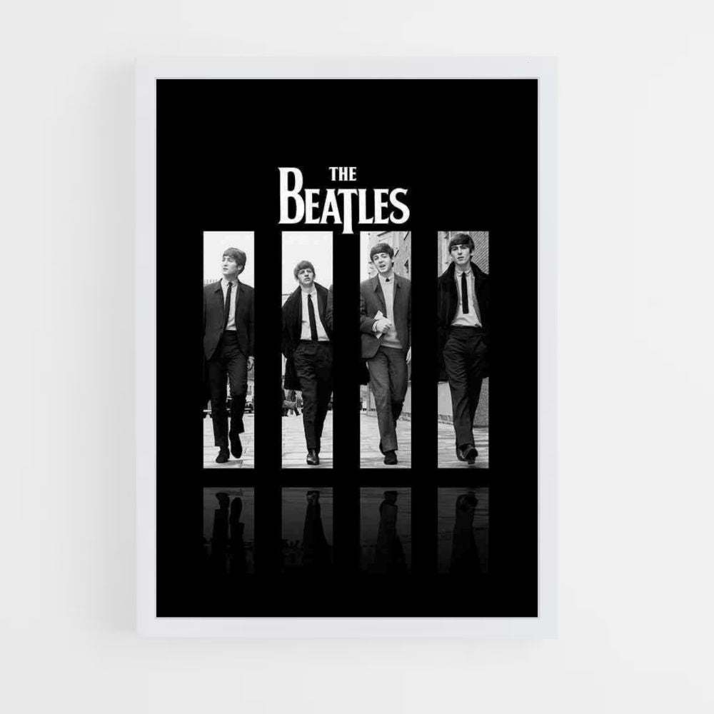 Poster Die Beatles Schwarz und Weiß