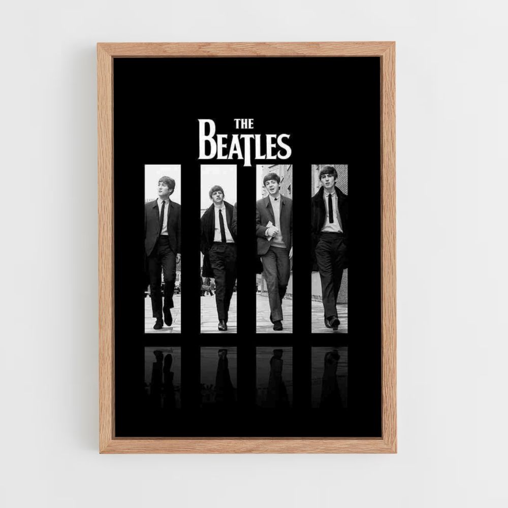 Poster Die Beatles Schwarz und Weiß