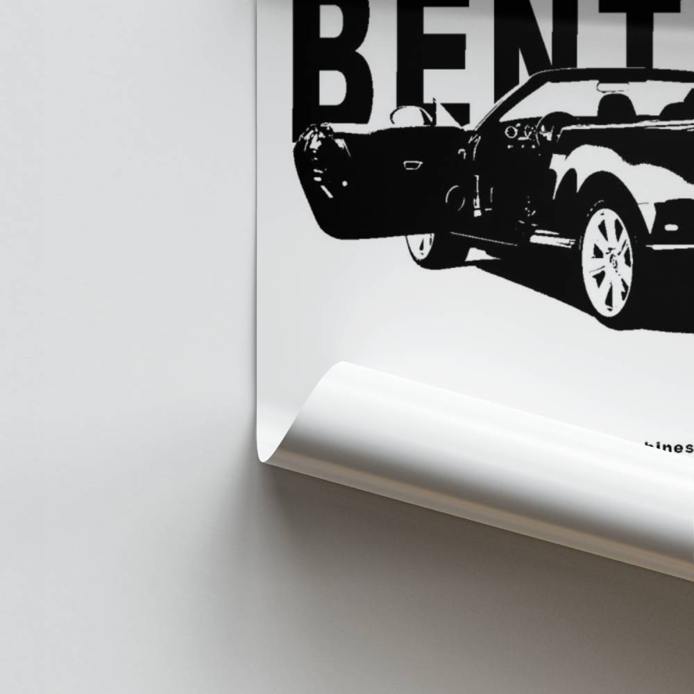 Poster Bentley Schwarz und Weiß