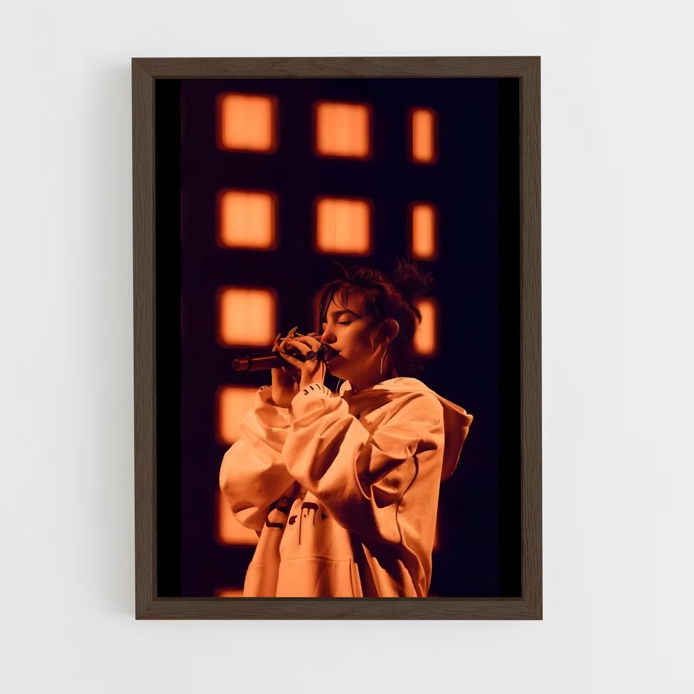 billie-eilish-7 cadre Bois foncé