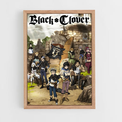 black-clover-3 cadre Bois clair