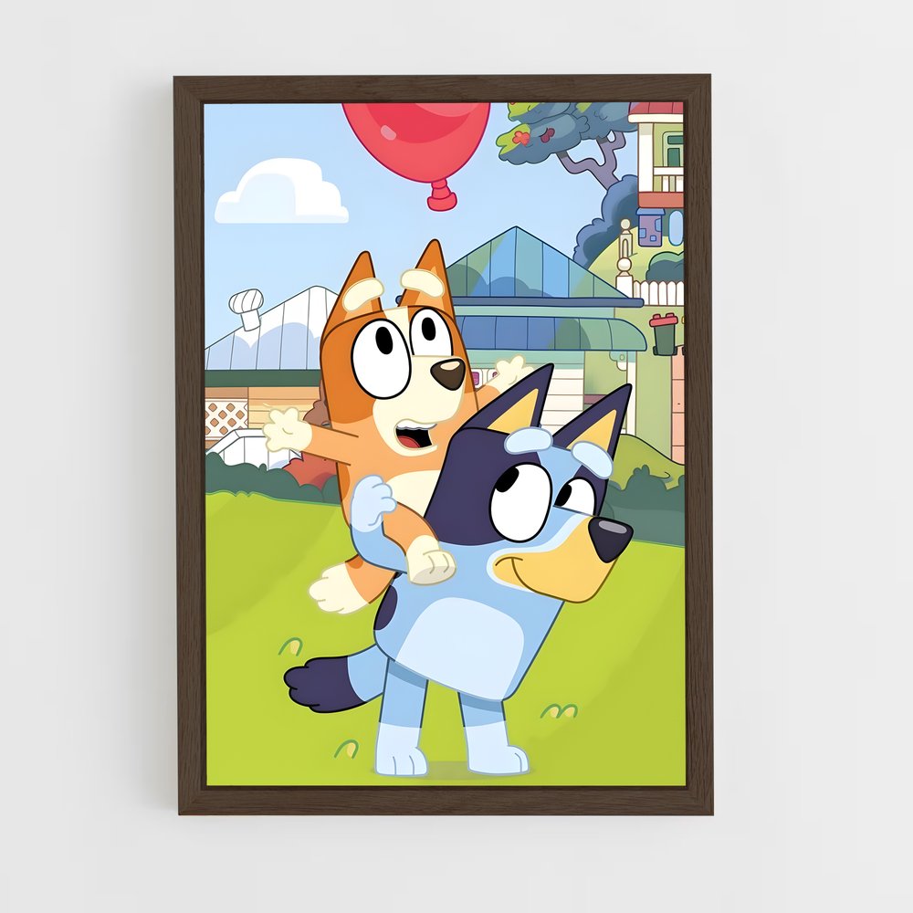bluey-13 cadre Bois foncé