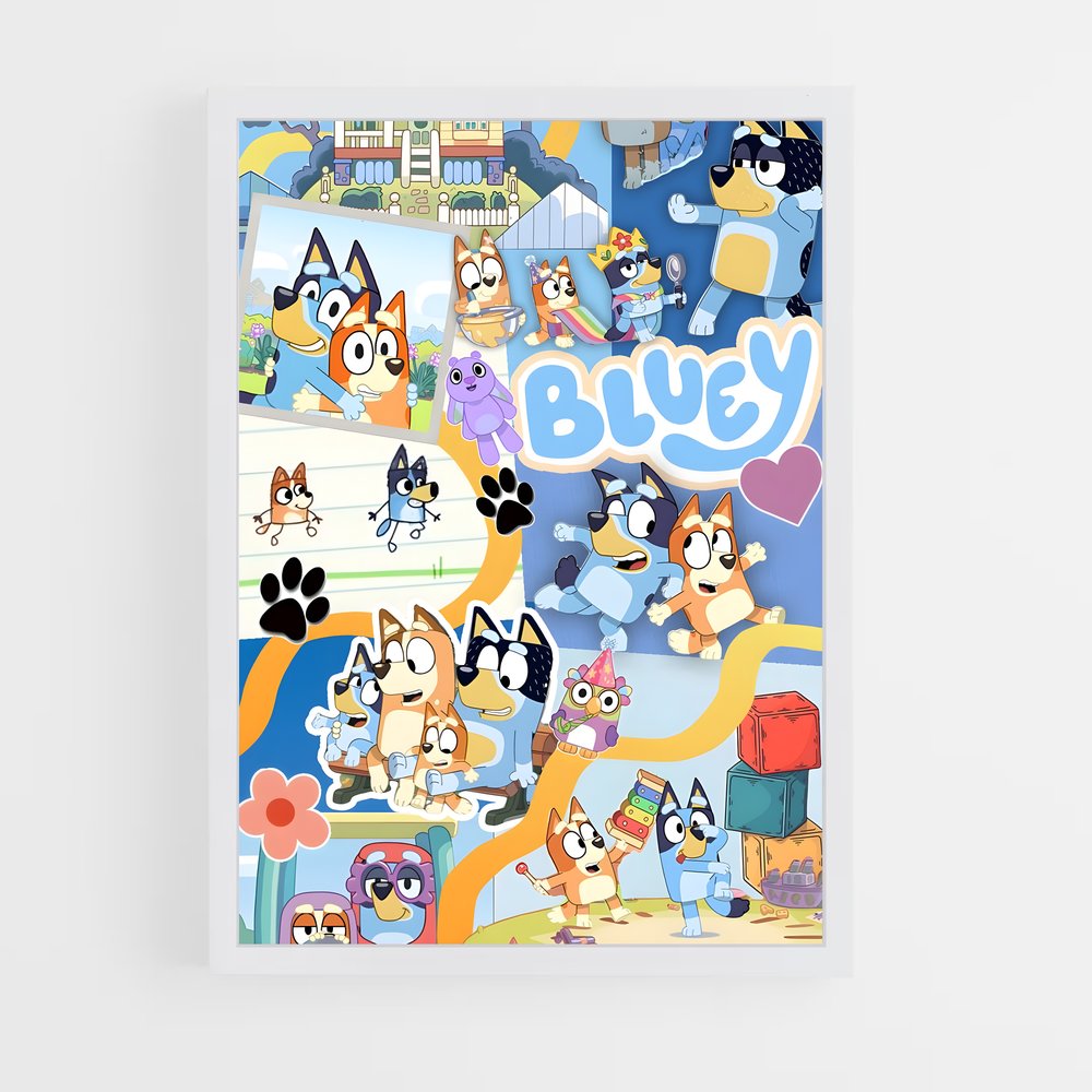 bluey-22 cadre Blanc