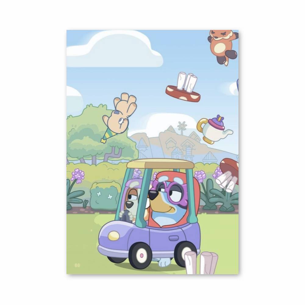 Poster Bluey Voiture