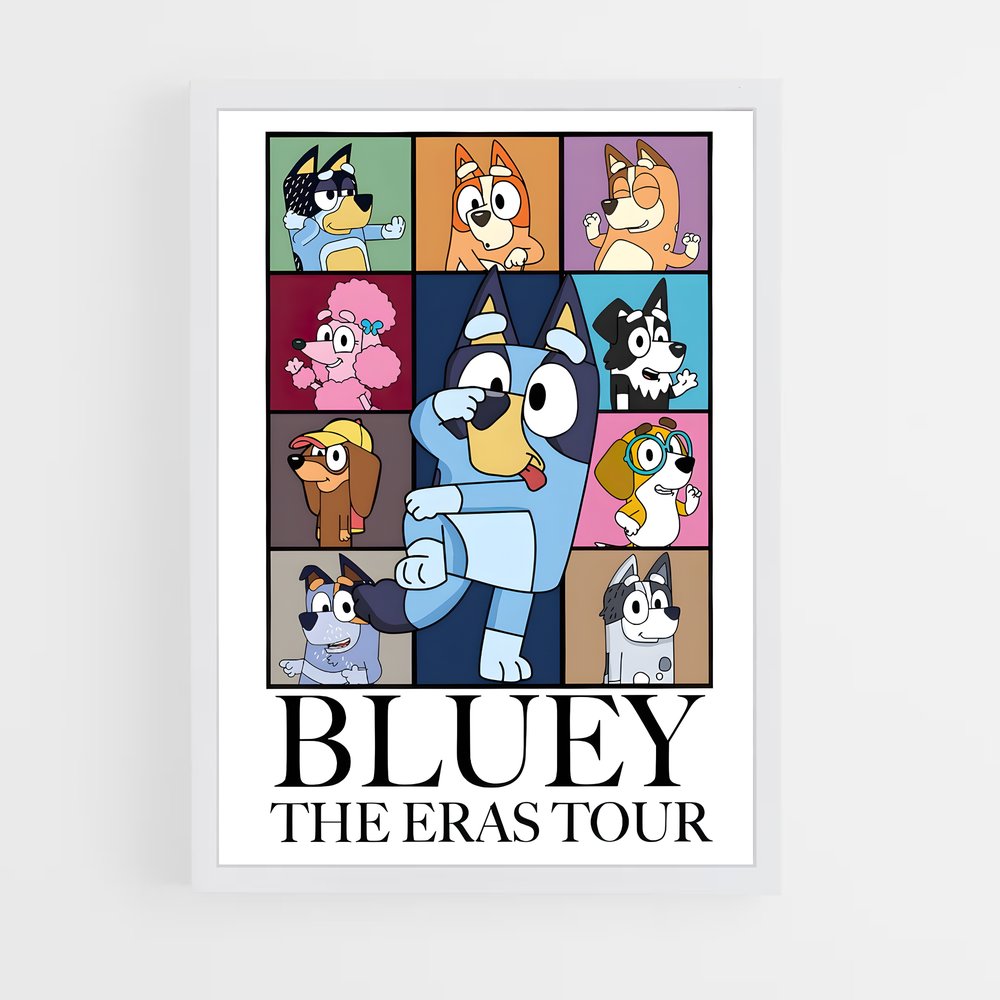 bluey-9 cadre Blanc