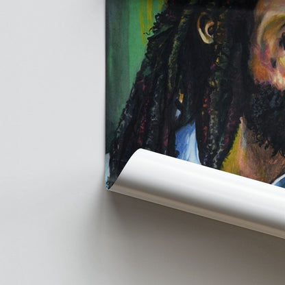 Poster Bob Marley Grün Gelb Rot