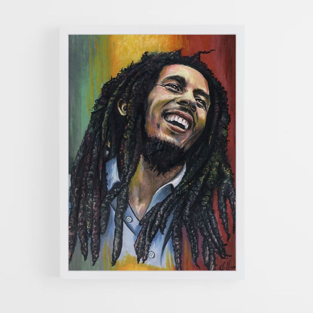 Poster Bob Marley Grün Gelb Rot