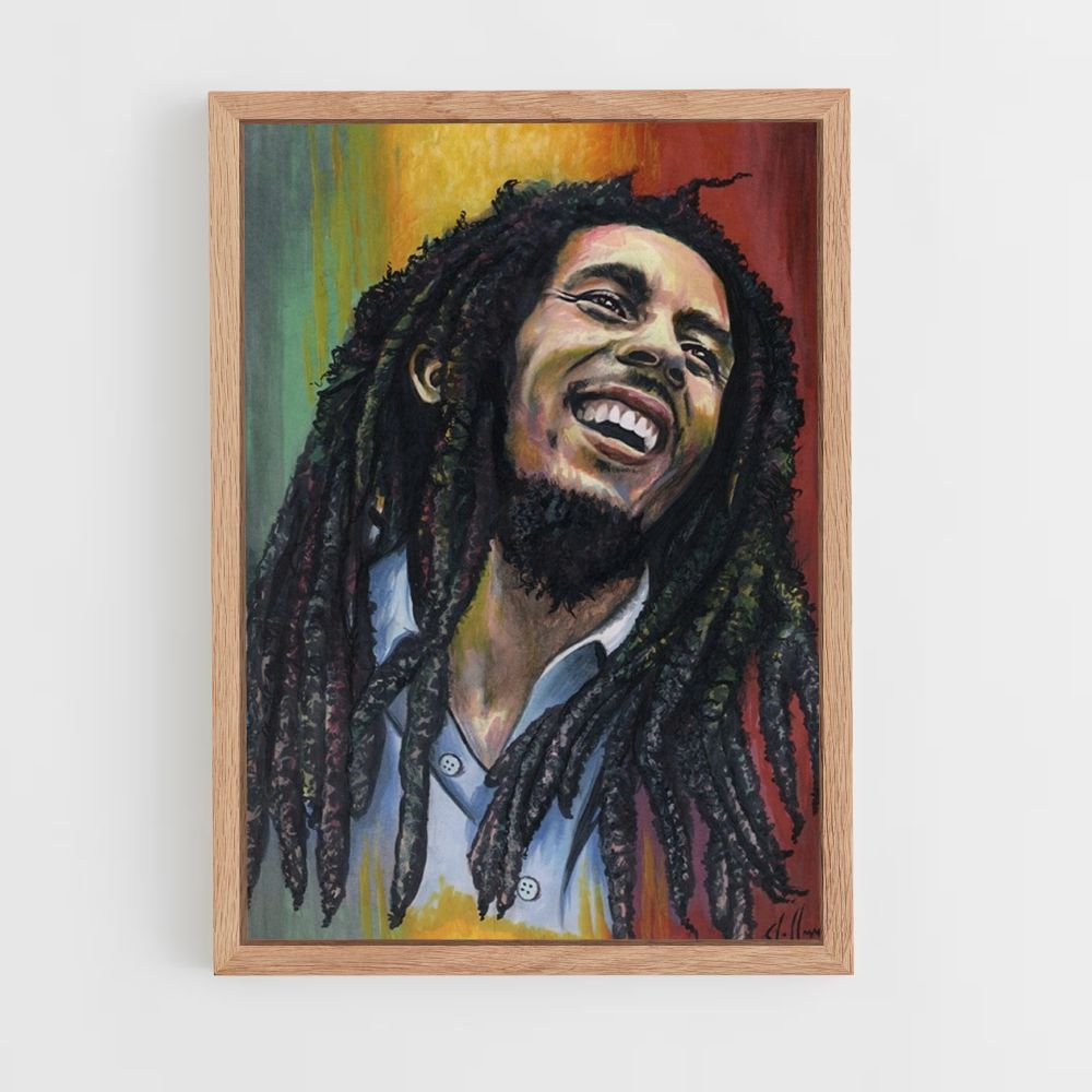 Poster Bob Marley Grün Gelb Rot