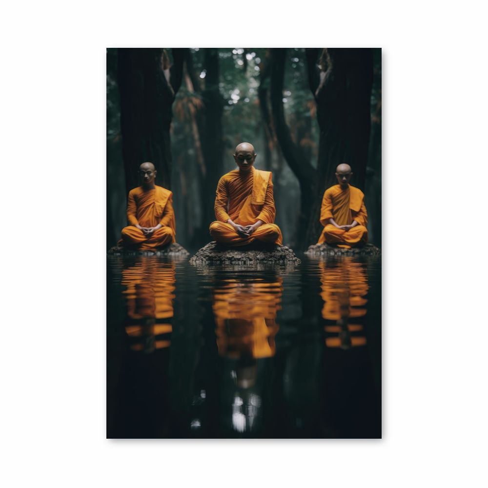 Poster mit buddhistischem Mönch