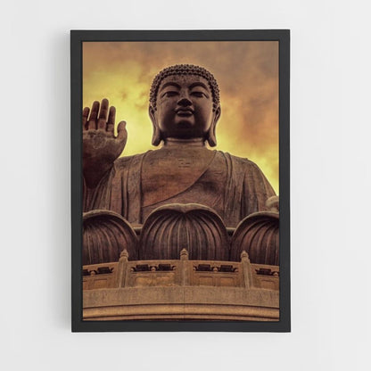 Orangefarbenes Buddha-Poster