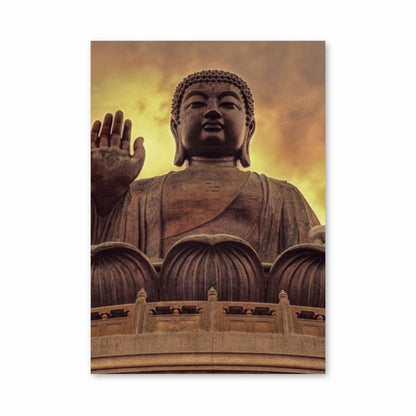 Orangefarbenes Buddha-Poster