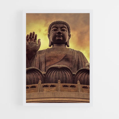 Orangefarbenes Buddha-Poster