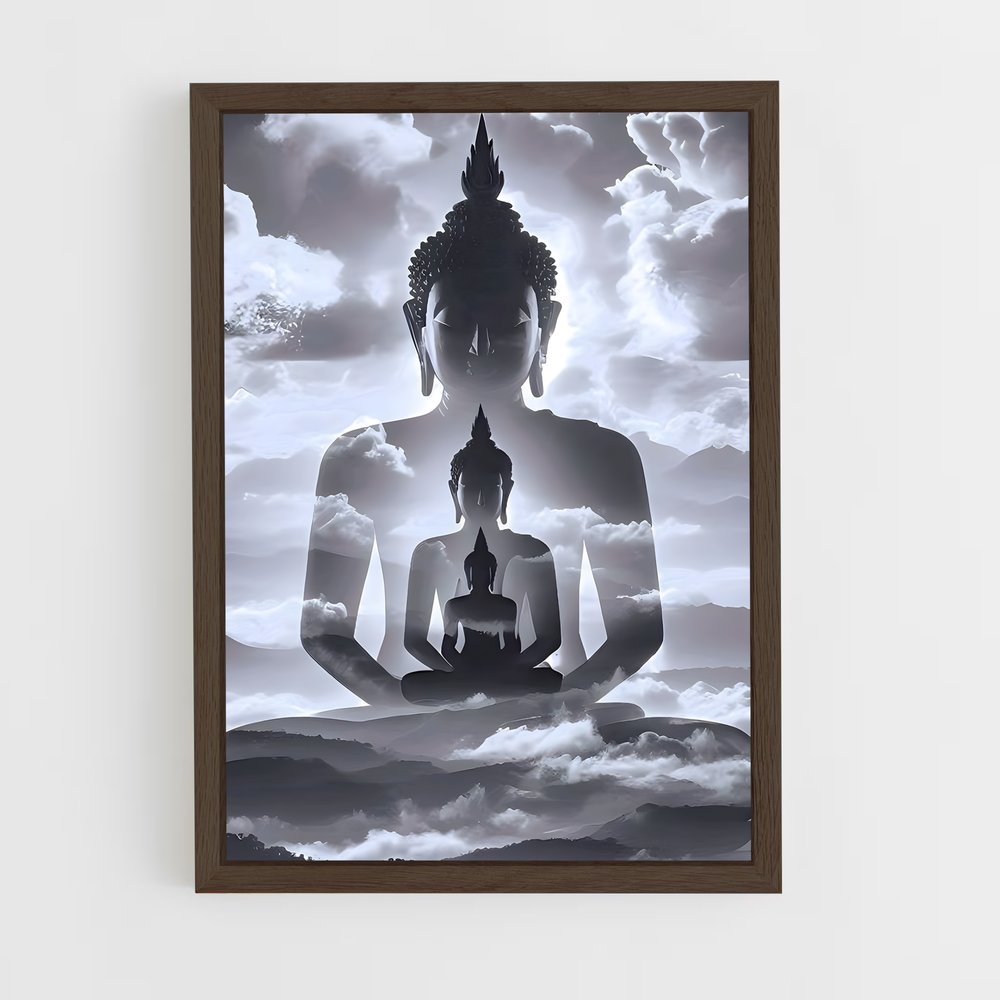bouddha-6 cadre Bois foncé