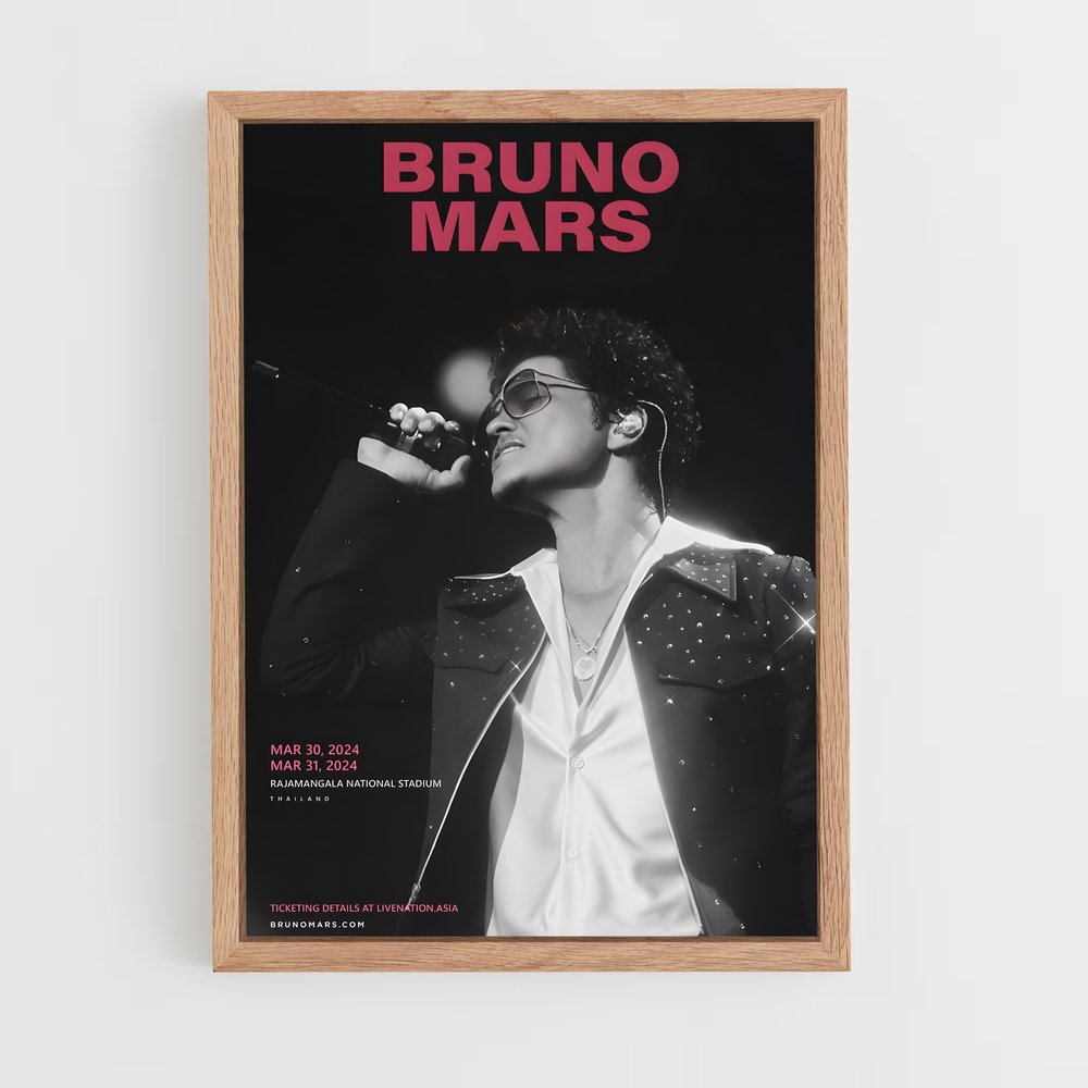 bruno-mars-4 cadre Bois clair