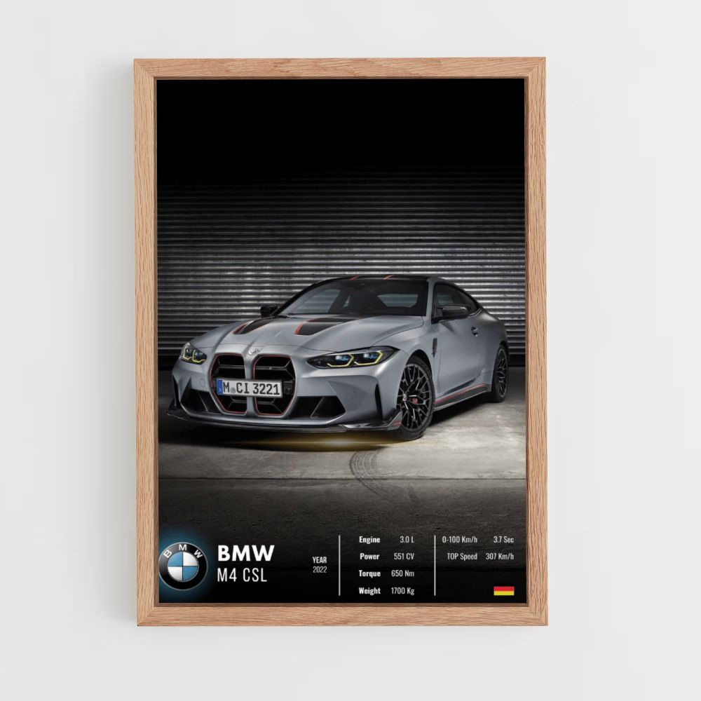 BMW M4 CSL Poster