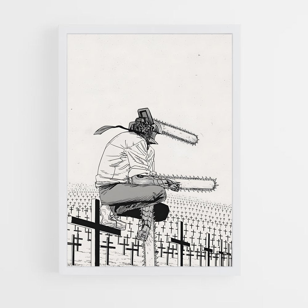 chainsaw-man-6 cadre Blanc
