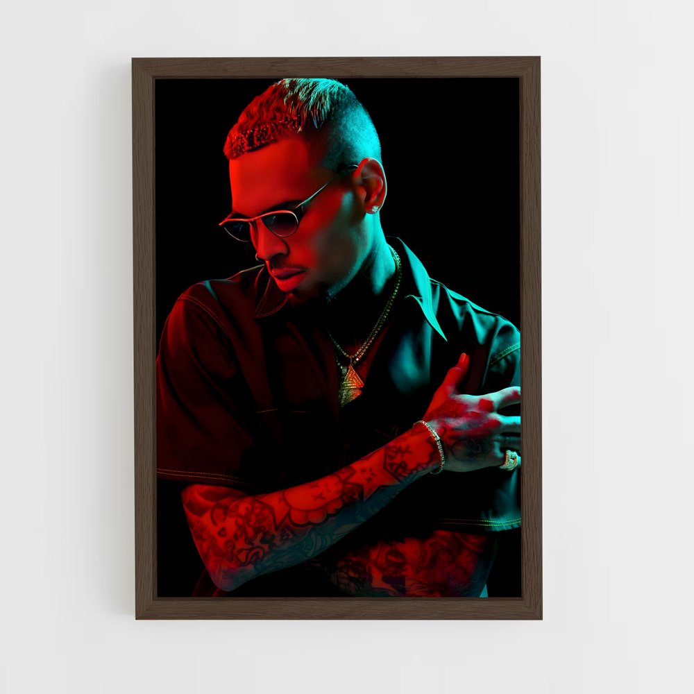 chris-brown-1 cadre Bois foncé