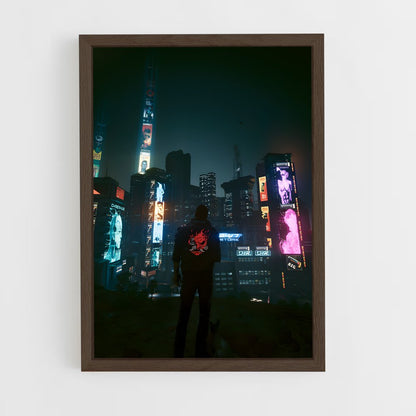 cyberpunk-20 cadre Bois foncé