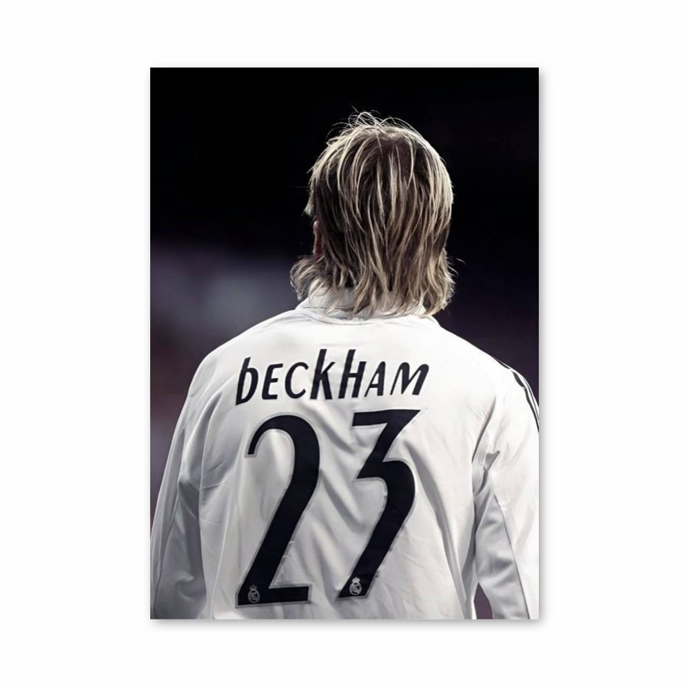 Poster David Beckham Blanc