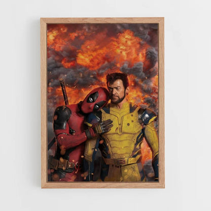 Poster Deadpool Wolverine Explosion