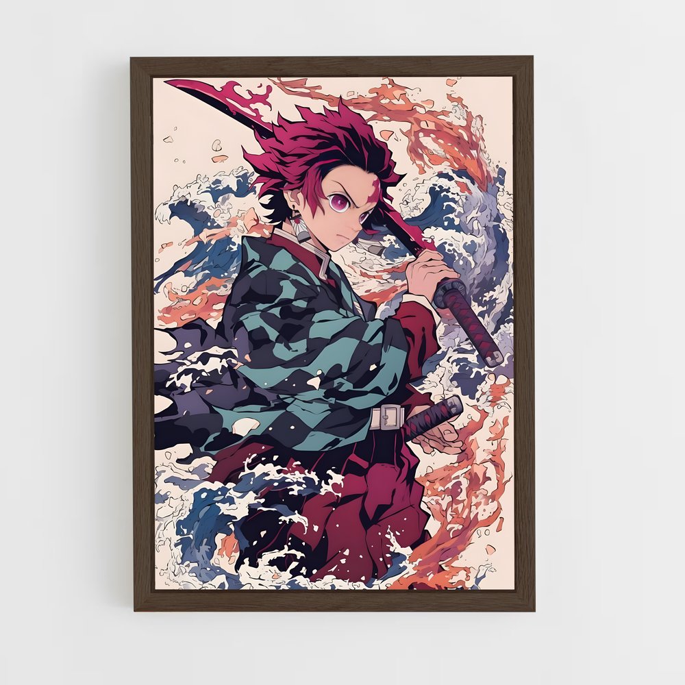 demon-slayer-11 cadre Bois foncé