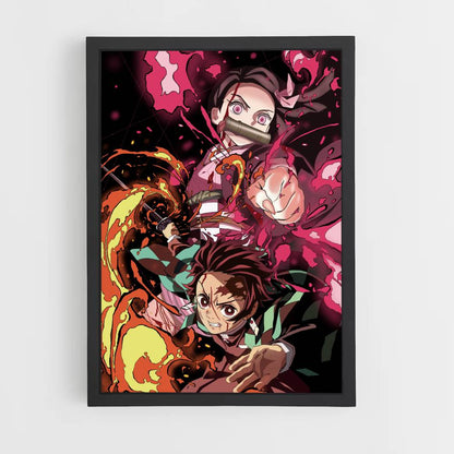 Poster Tanjiro Nezuko-Angriff