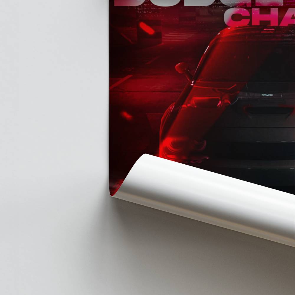 Poster Dodge Charger Rot