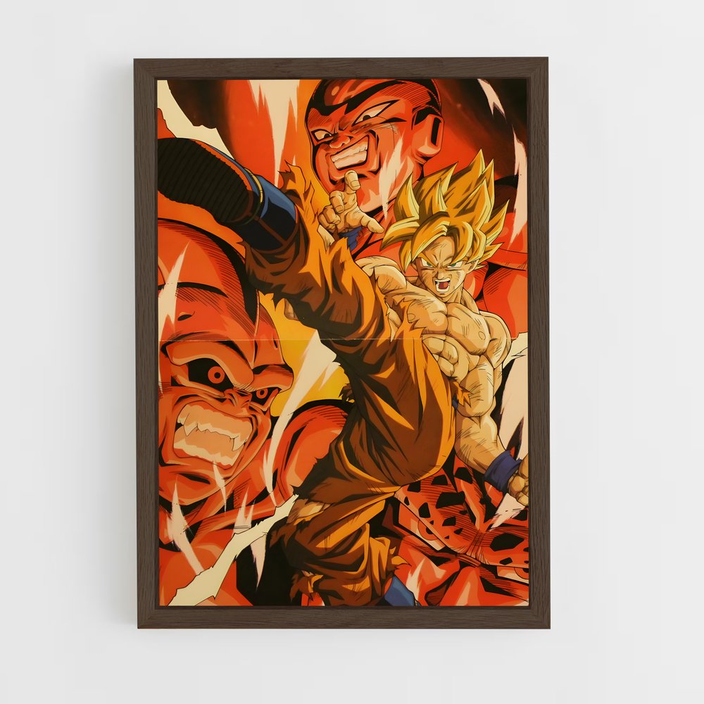 dragon-ball-10 cadre Bois foncé