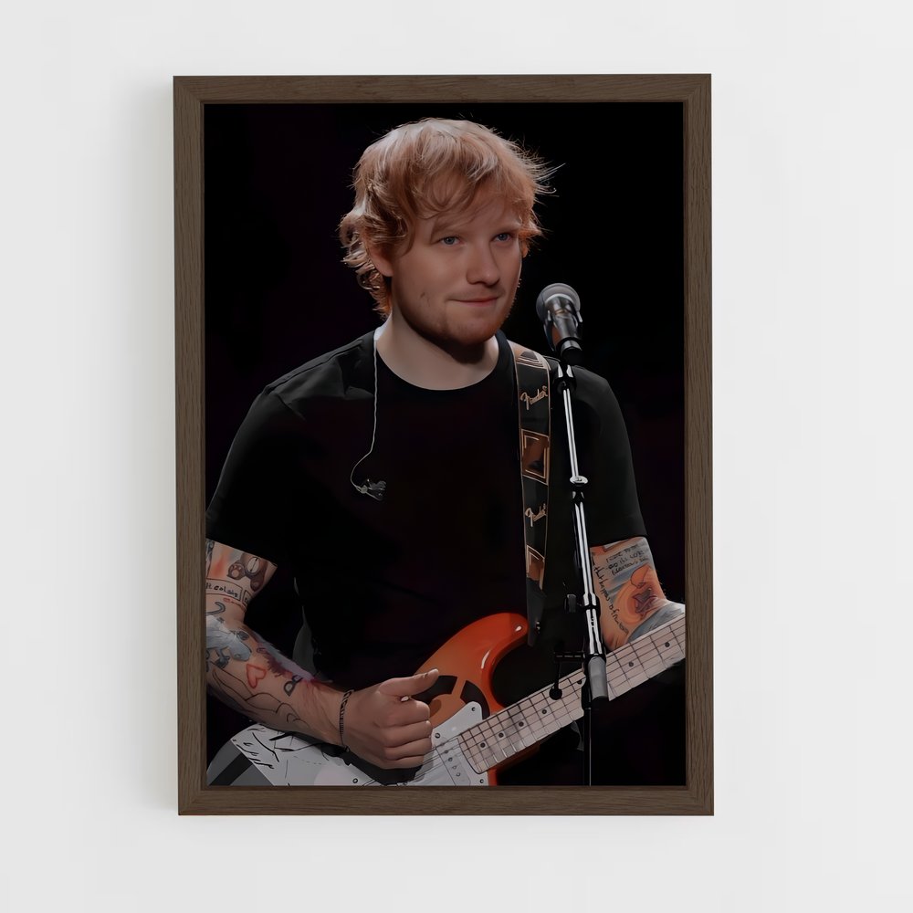 ed-sheeran-2 cadre Bois foncé