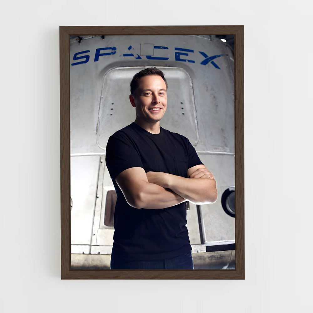 elon-musk-6 cadre Bois foncé