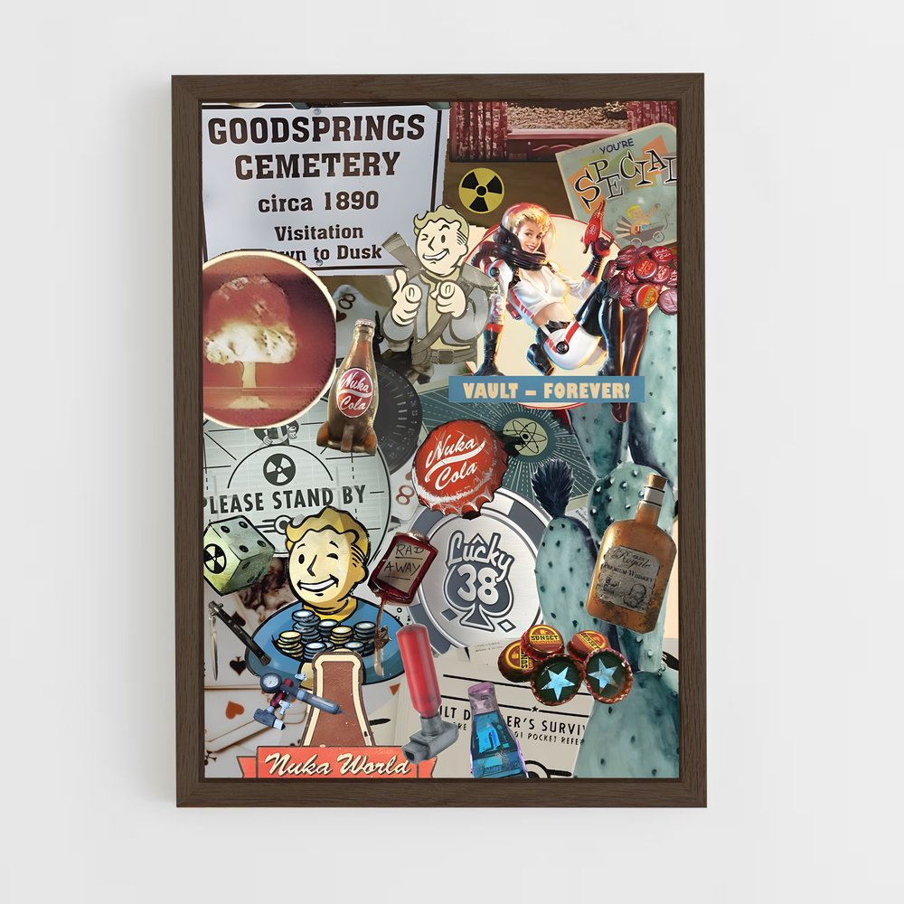 fallout-9 cadre Bois foncé