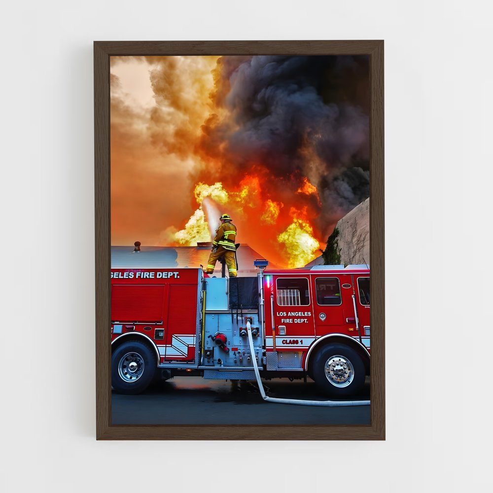 fireman-5 cadre Bois foncé
