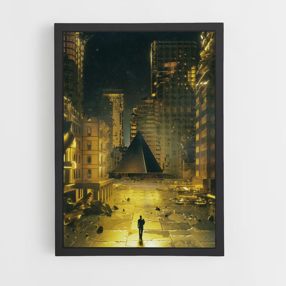 Futuristisches Pyramidenplakat