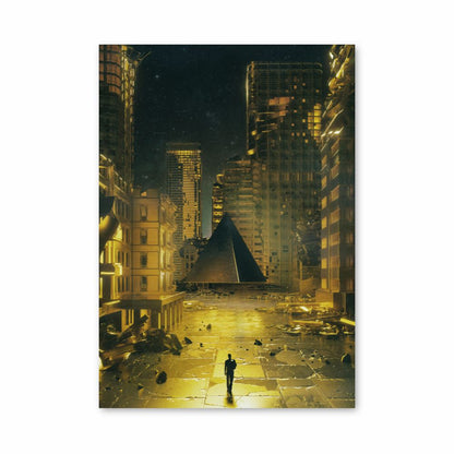 Futuristisches Pyramidenplakat