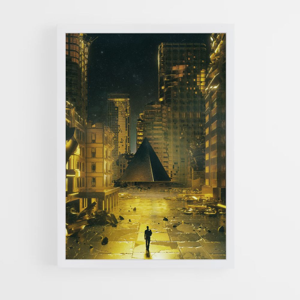 Futuristisches Pyramidenplakat