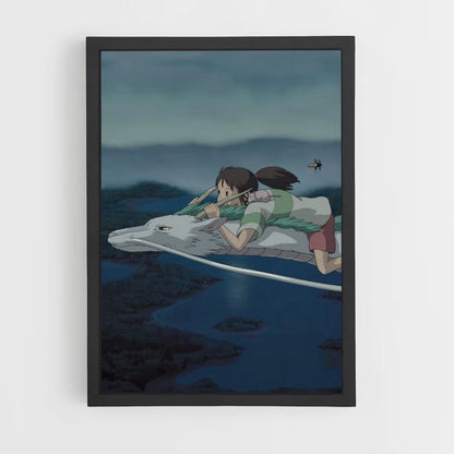 Poster Spirited Away auf einem Drachen