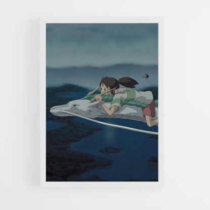 Poster Spirited Away auf einem Drachen