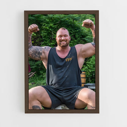 hafthor-bjornsson-4 cadre Bois foncé