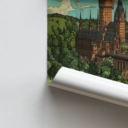 Poster Hogwarts-Zeichnung