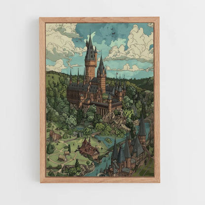 Poster Hogwarts-Zeichnung