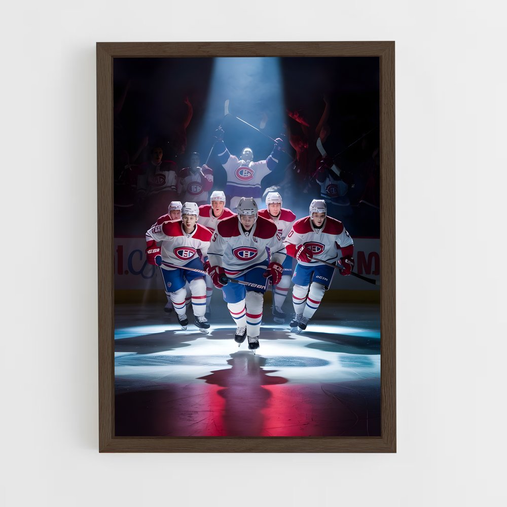 hockey-21 cadre Bois foncé